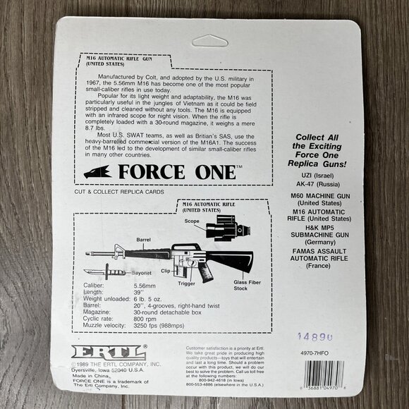 ERTL Force One Die-Cast Metal M16 Automatic Rifle Weapon Set #4970 1989 a - Picture 2 of 11